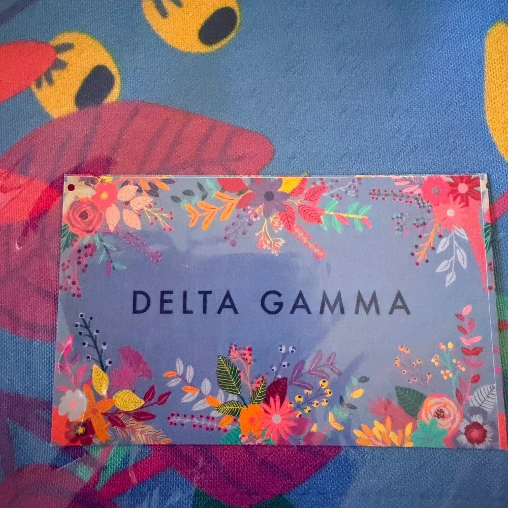 Alexandra & Company DG Delta Gamma Floral Sorority Flag Dorm Decor Blue One Size